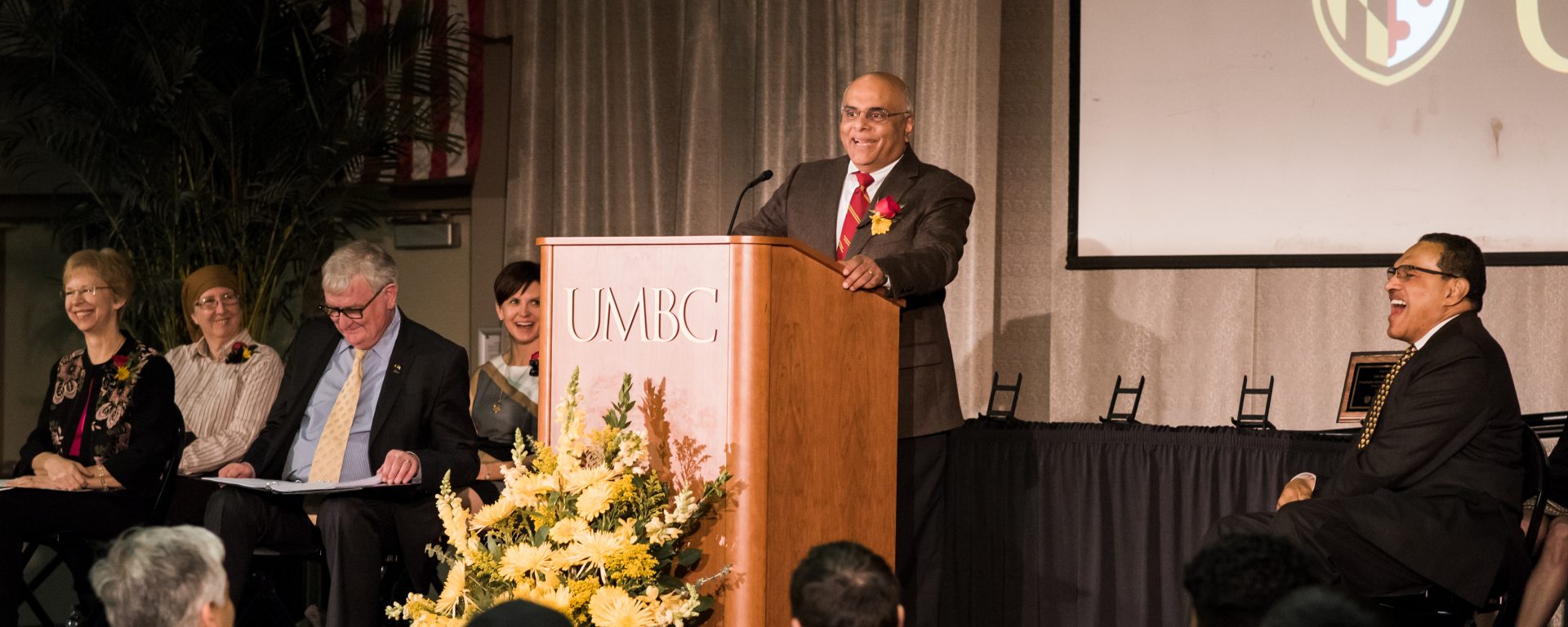 Govind Rao speaking during the Presidential Faculty and Staff Award event.