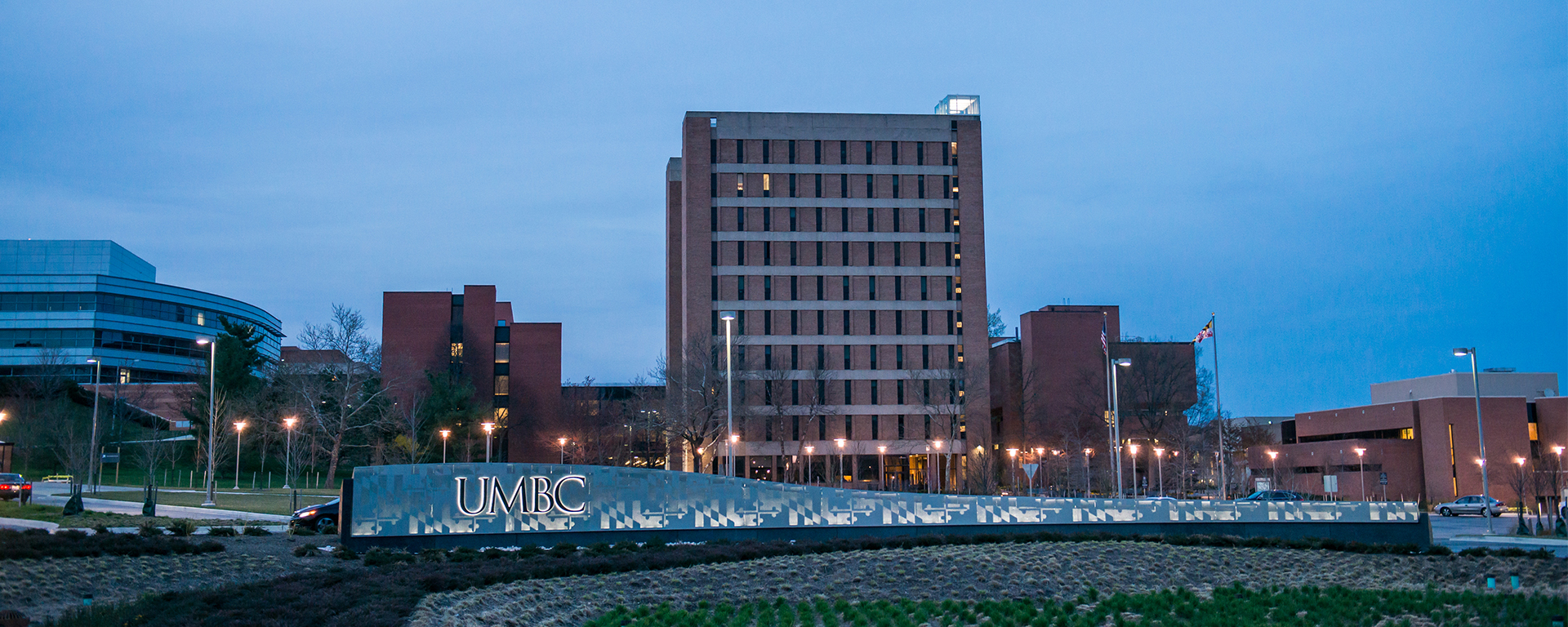 campus photo at dusk