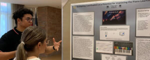 IS student explains research at CU Boulder conference.